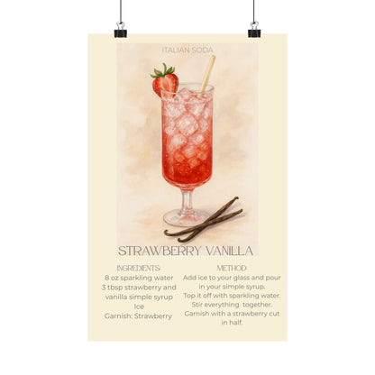 Strawberry Vanilla Italian Soda