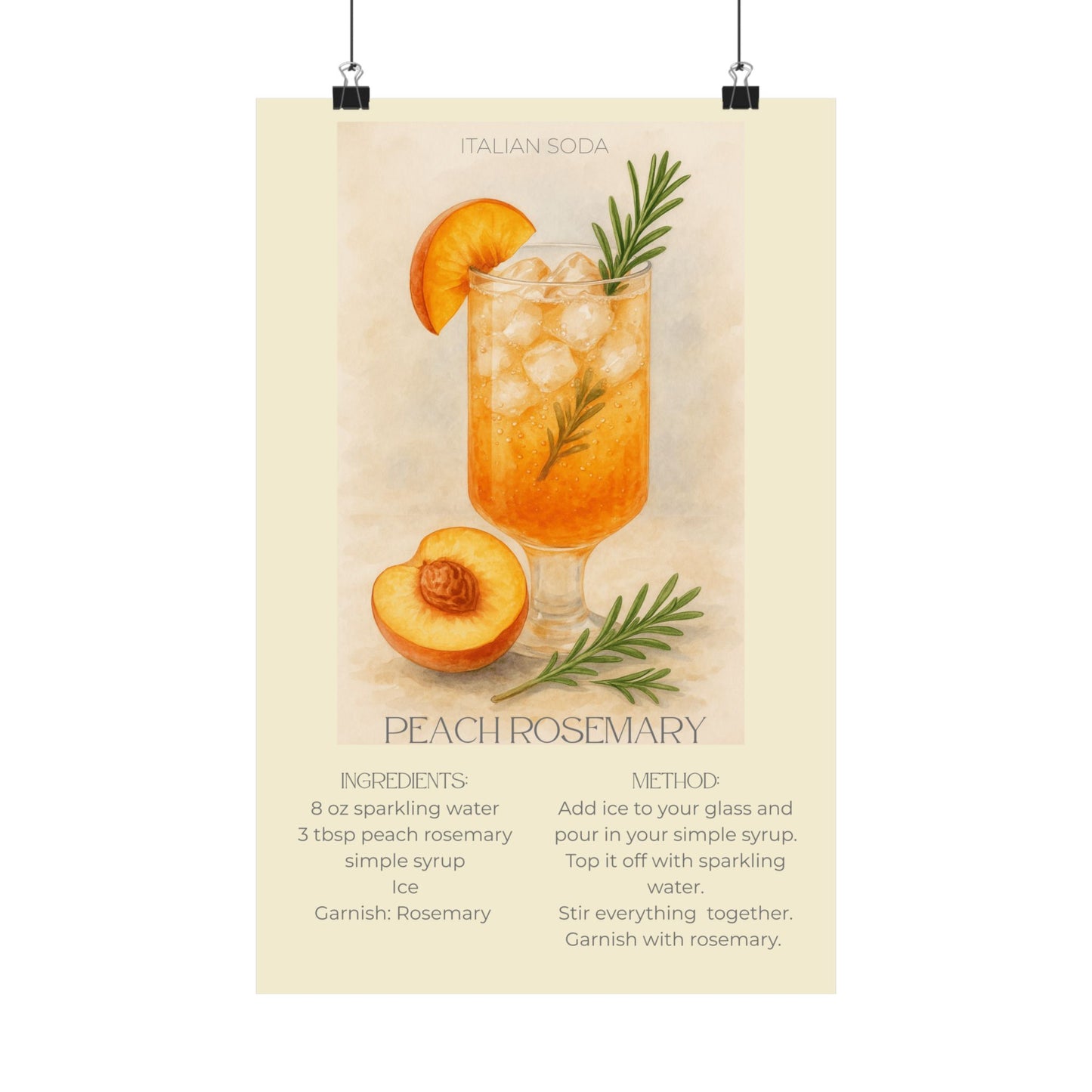 Peach Rosemary Italian Soda