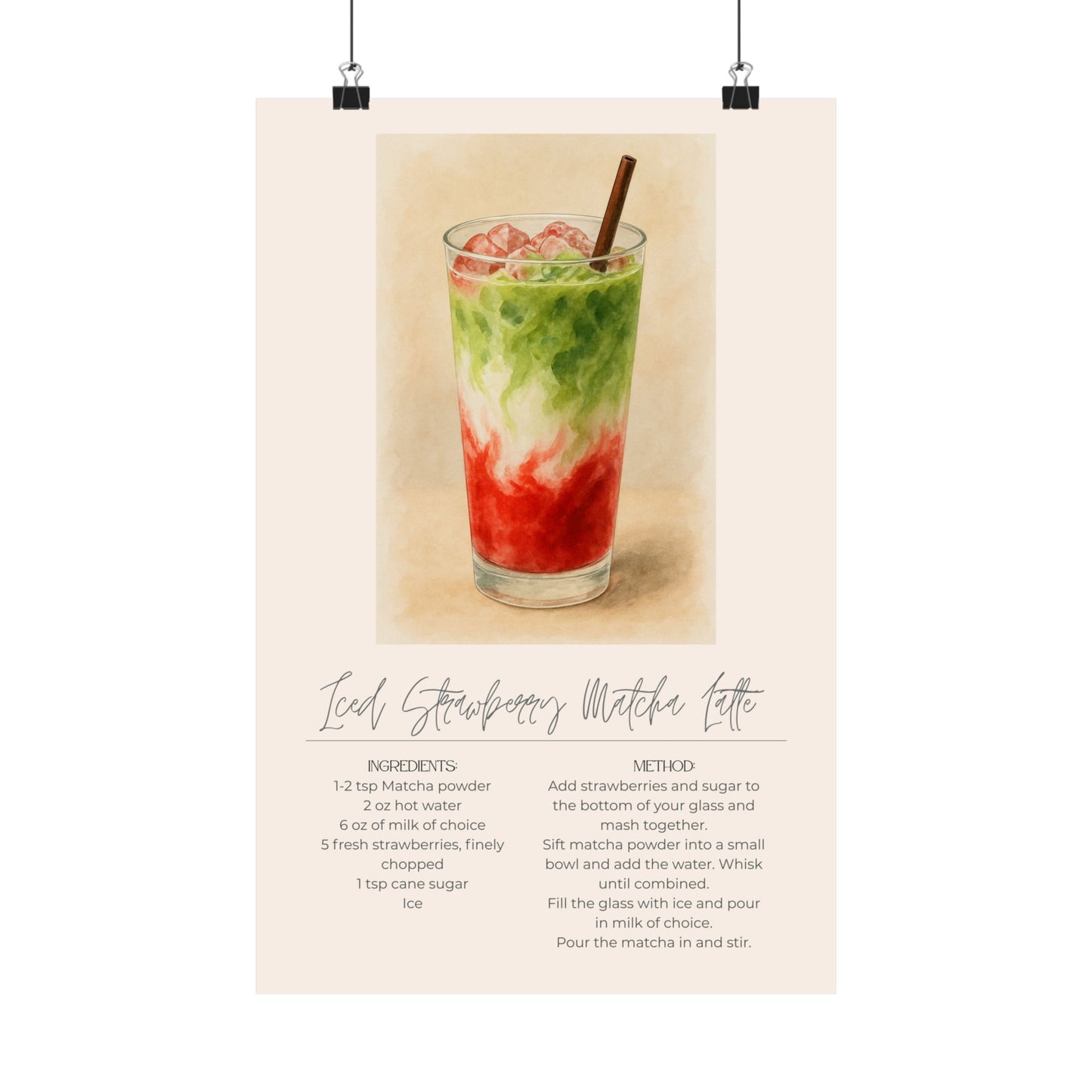 Iced Strawberry Matcha Latte