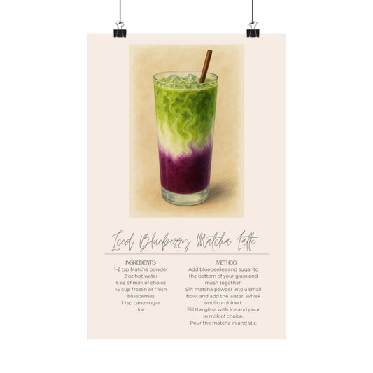 Iced Blueberry Matcha Latte