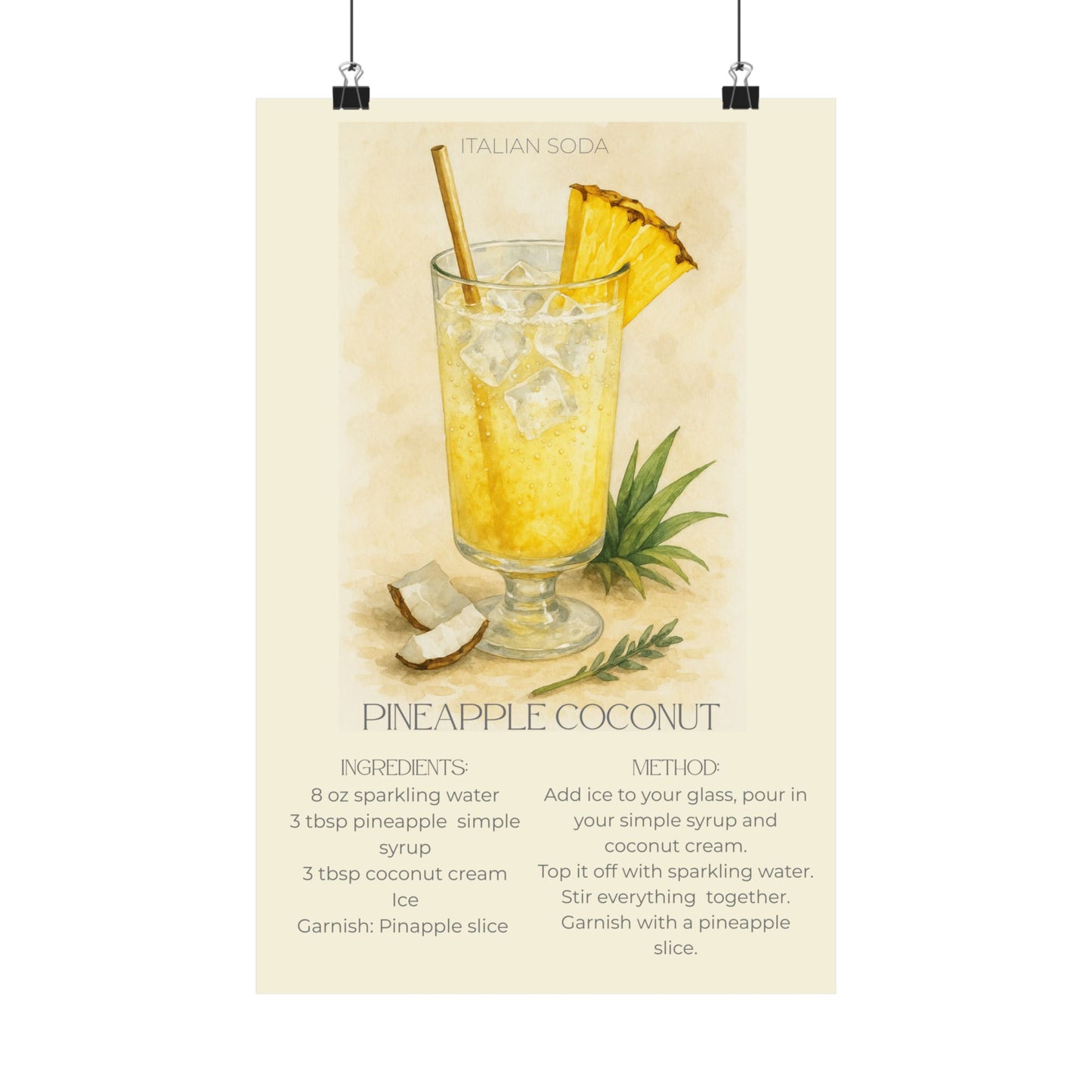 Pineapple Coconut Italian Soda